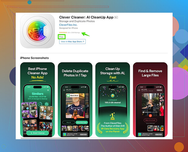 Clever Cleaner App screen