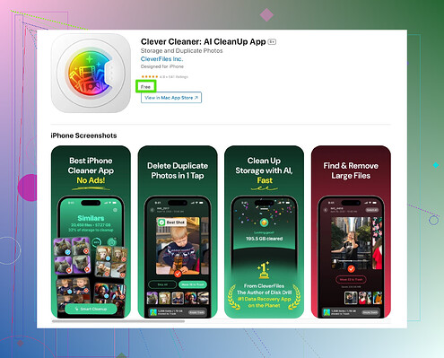Clever Cleaner App Interface