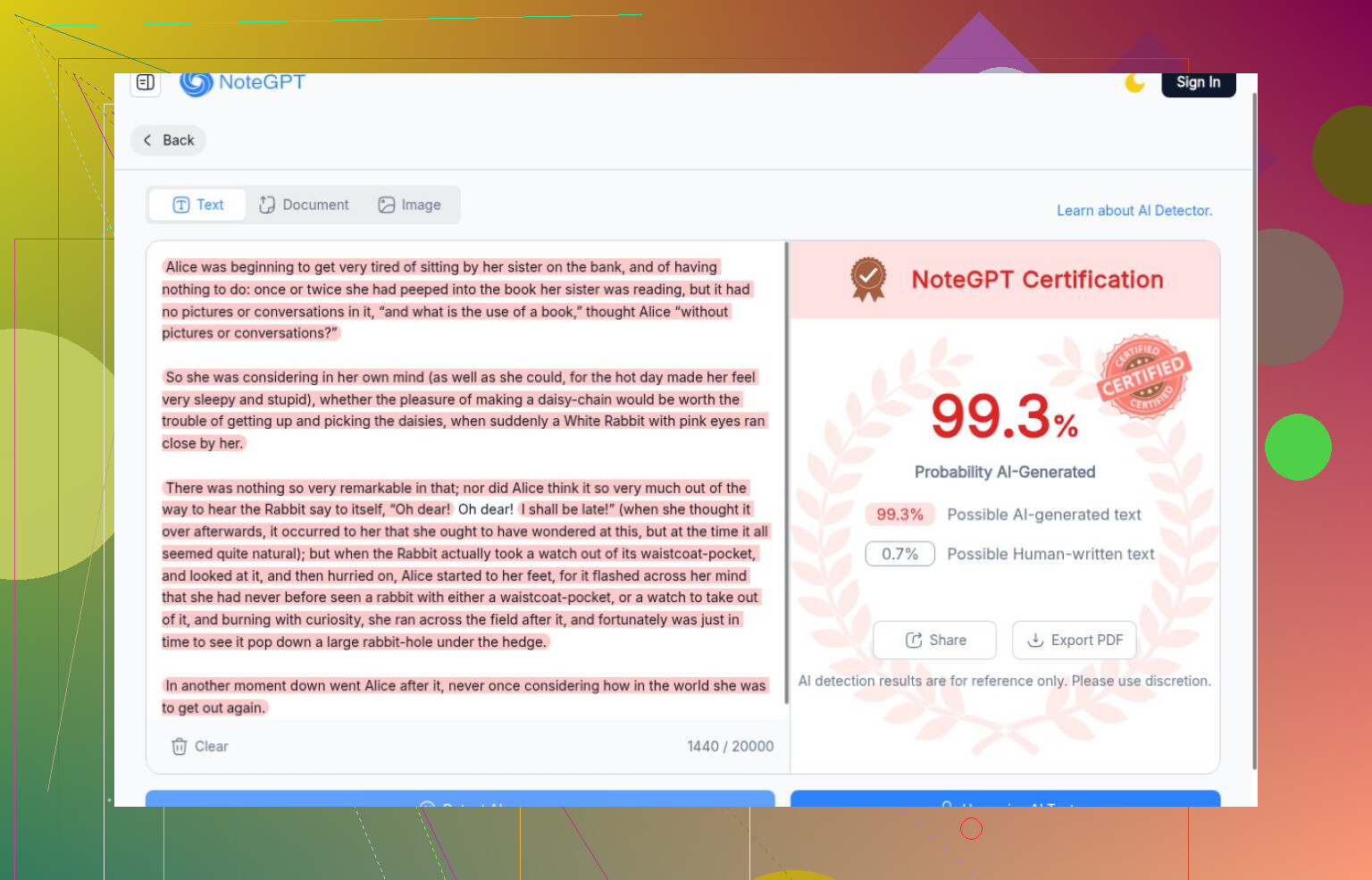 7. Detector de IA de Grammarly