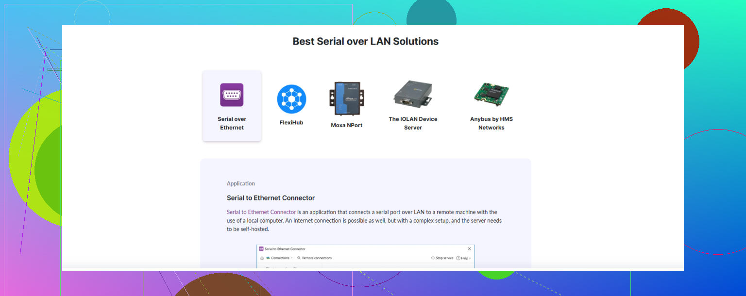 Need software recommendations for serial over TCP/IP?