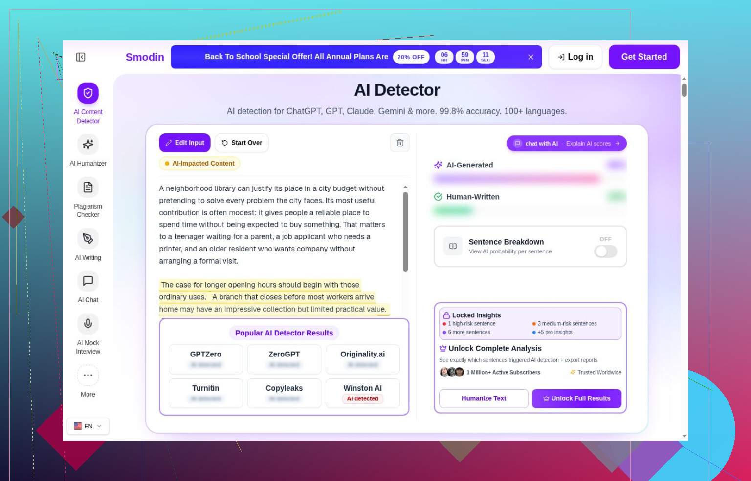 13. Detector de IA de SciSpace